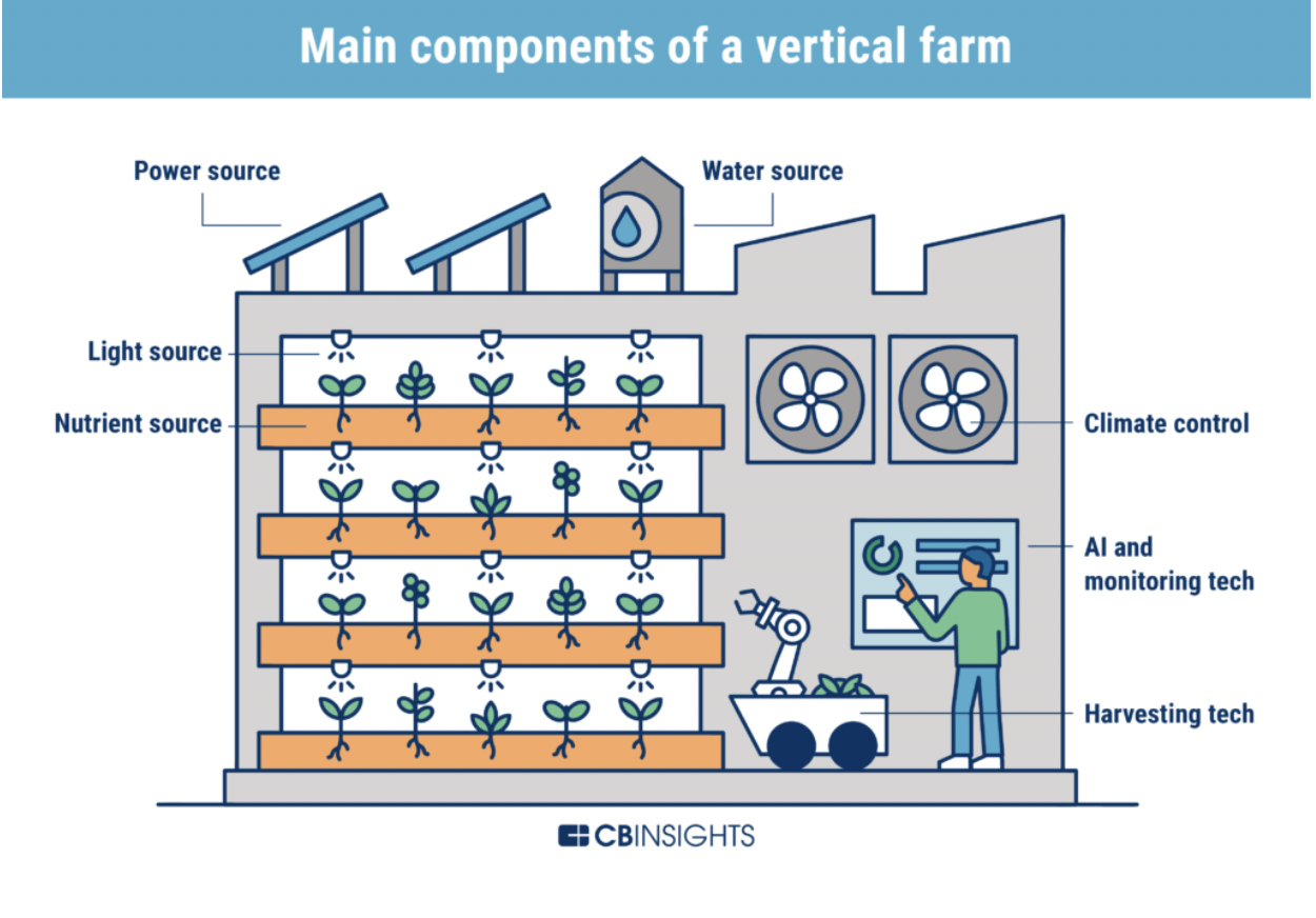垂直农场可以占用建筑物或集装箱等空间。