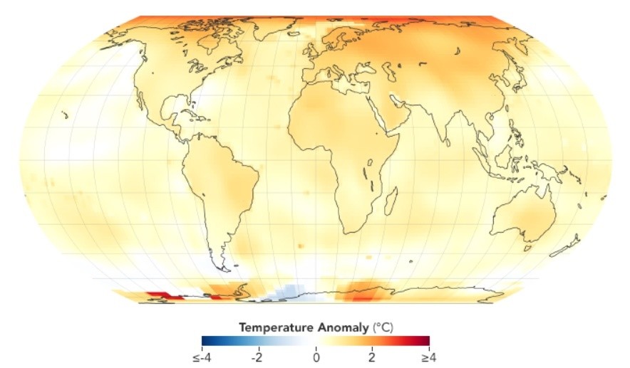 气候变化的温度地图anomalía气候变化的温度años: 2005-2009